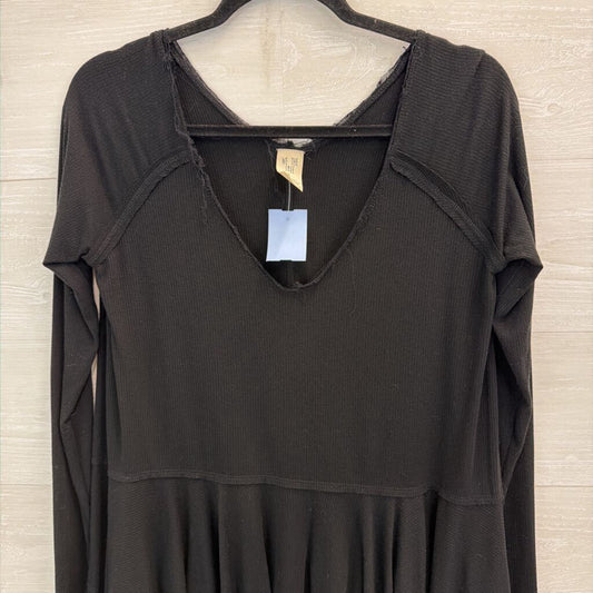 We The Free Black V Neck Long Sleeve Top Extra Small