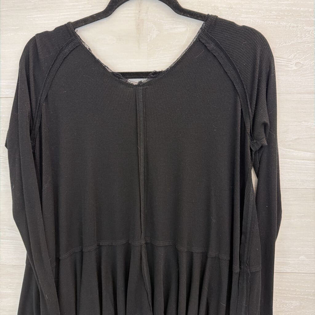We The Free Black V Neck Long Sleeve Top Extra Small