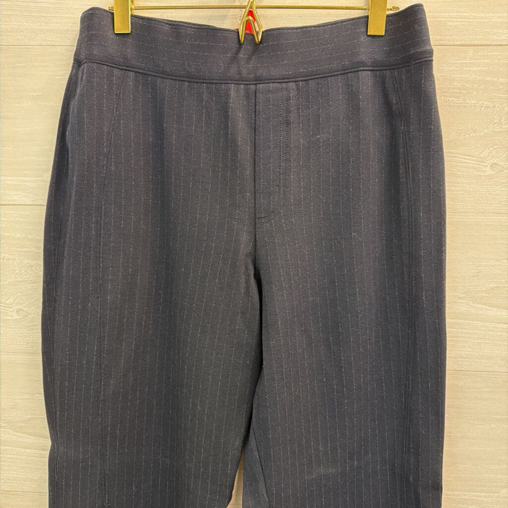 Spanx Navy Pin Stripe Pull On Pants/ Blazer Set Small