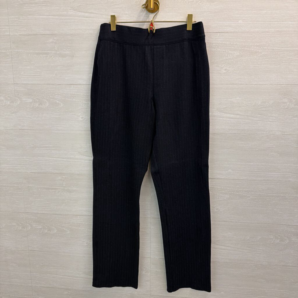 Spanx Navy Pin Stripe Pull On Pants/ Blazer Set Small