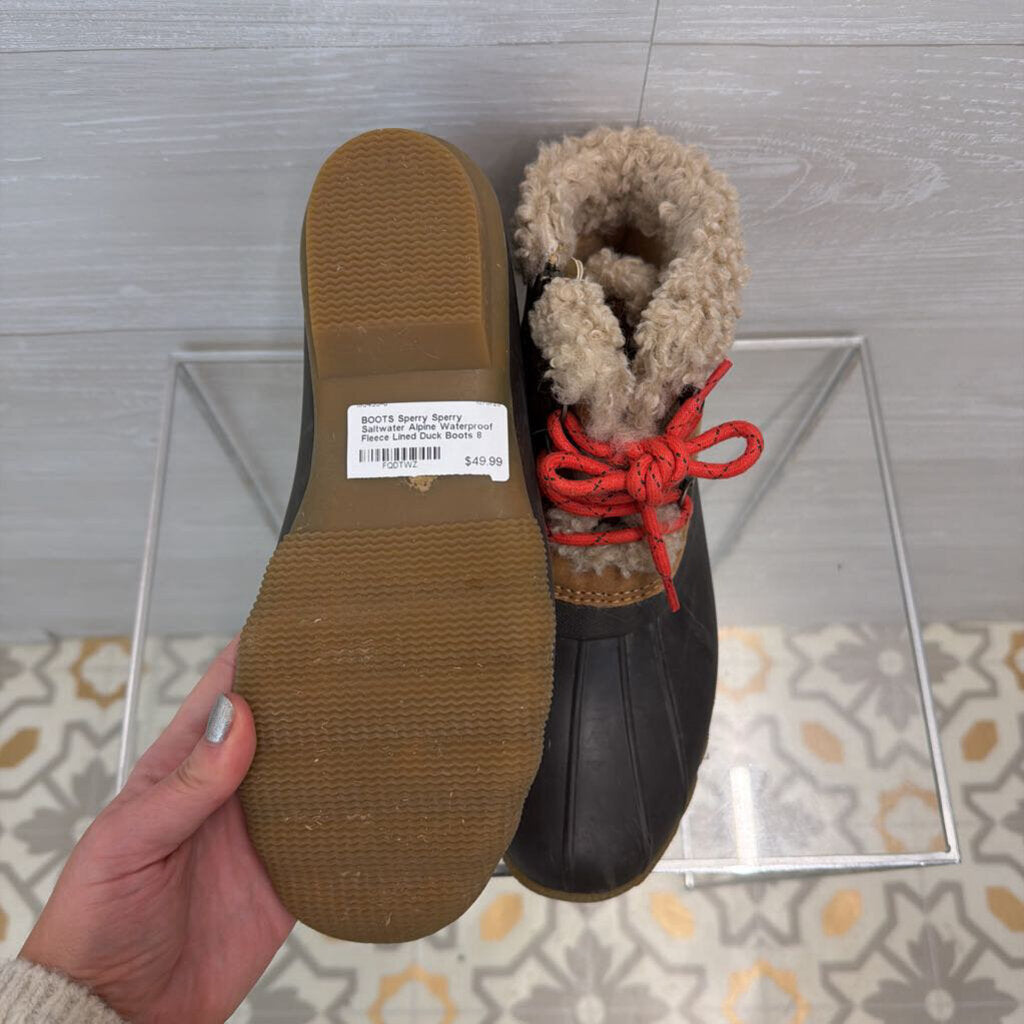 Sperry Saltwater Alpine Waterproof Fleece Lined Duck Boots 8