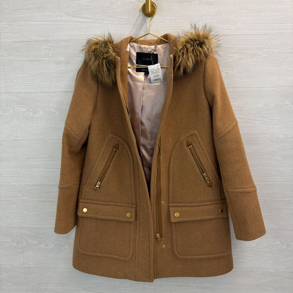 J Crew Brown Italian Stadium Cloth Wool Chateau Parka Jacket 2