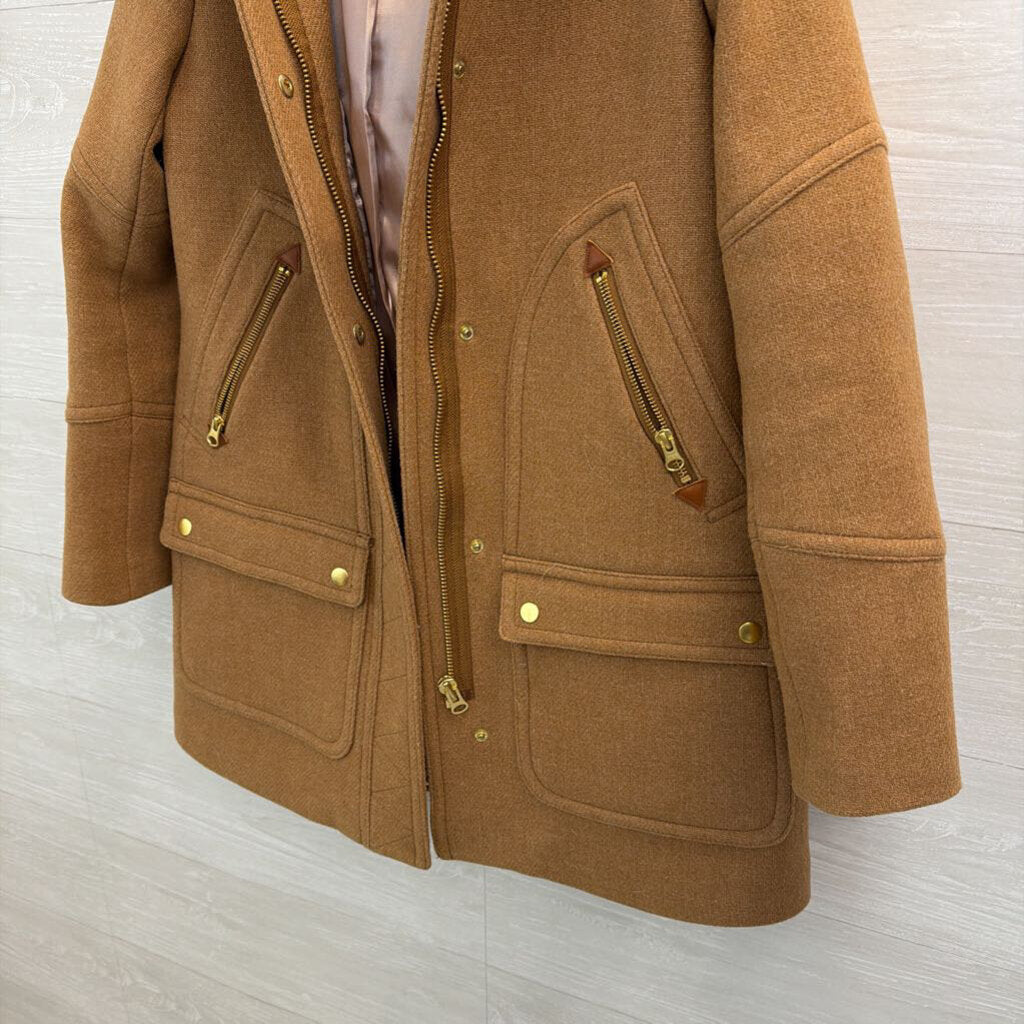 J Crew Brown Italian Stadium Cloth Wool Chateau Parka Jacket 2
