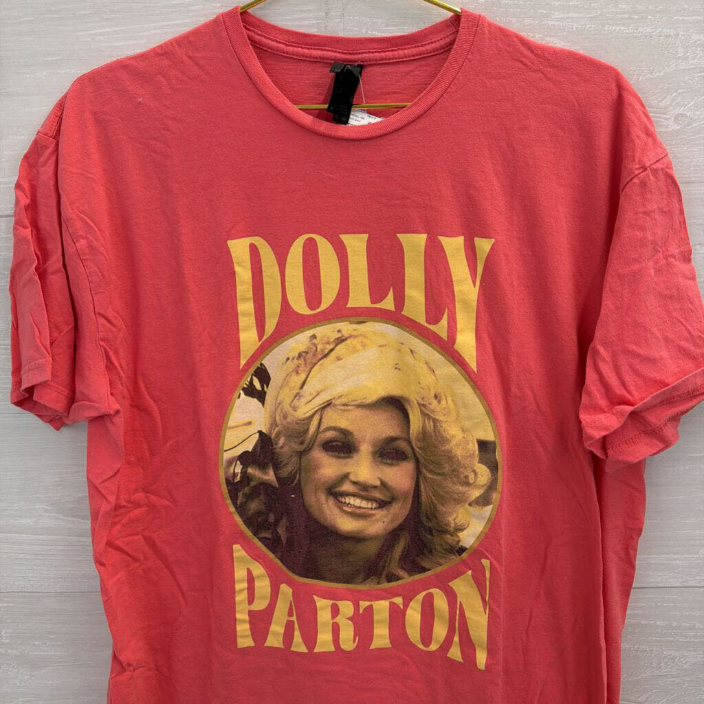 Gildan Pink/ Multi Dolly Parton Short Sleeve Graphic Tee Extra Large