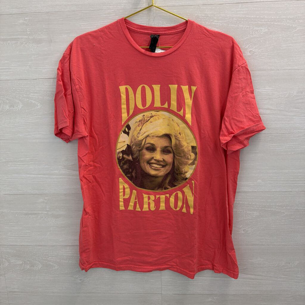 Gildan Pink/ Multi Dolly Parton Short Sleeve Graphic Tee Extra Large