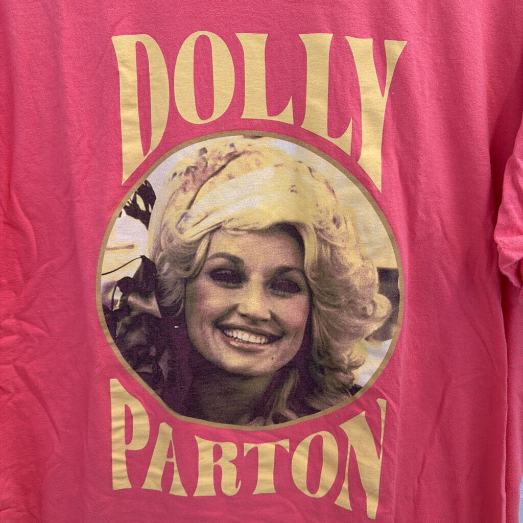 Gildan Pink/ Multi Dolly Parton Short Sleeve Graphic Tee Extra Large