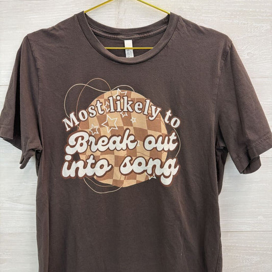 Canvas Brown 'Most Likely To' Short Sleeve Graphic Tee Large