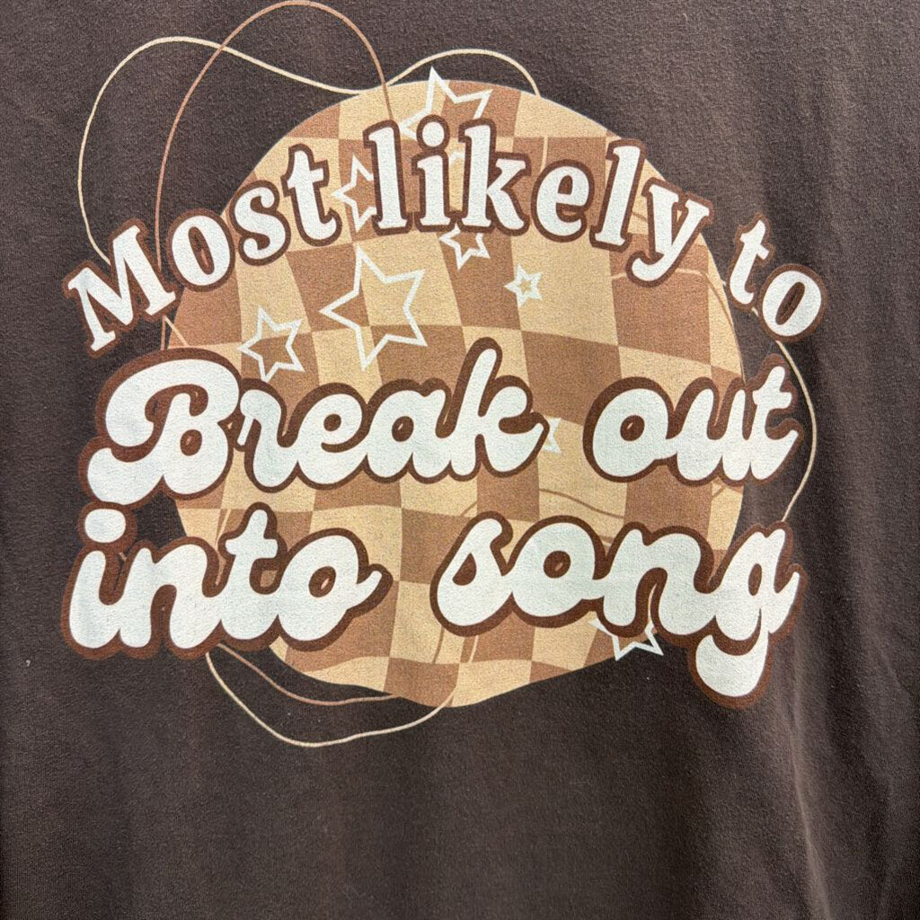 Canvas Brown 'Most Likely To' Short Sleeve Graphic Tee Large