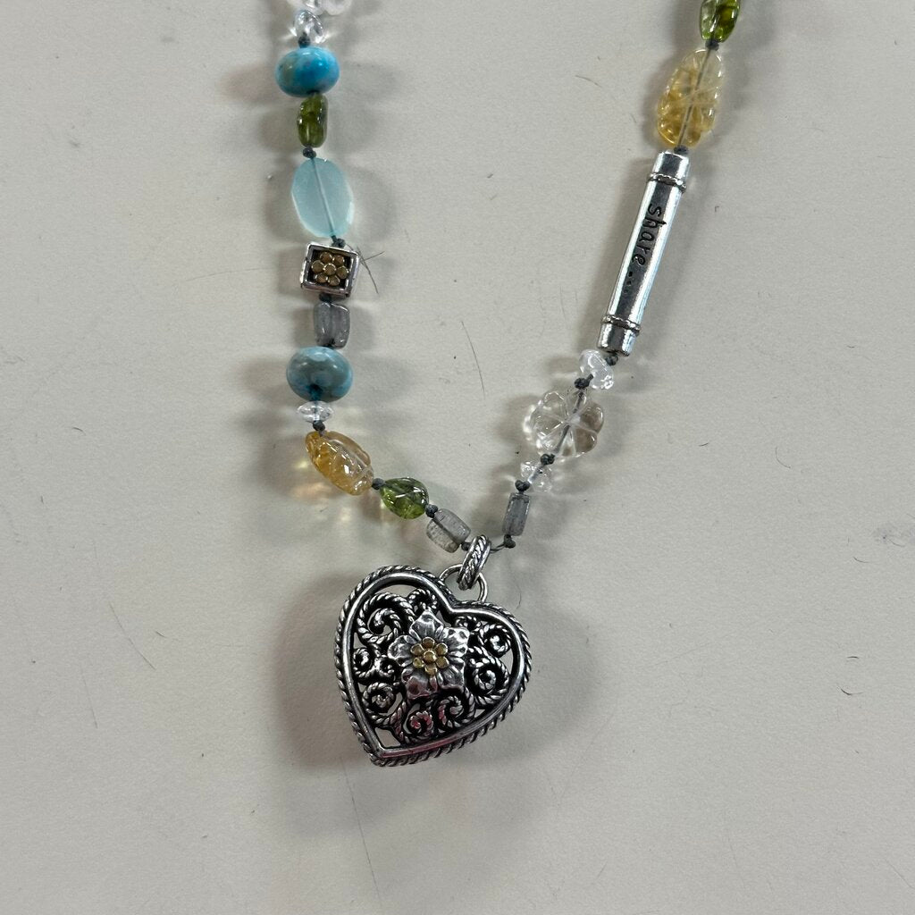 Brighton Silver/ Multi Beaded American Hero Necklace