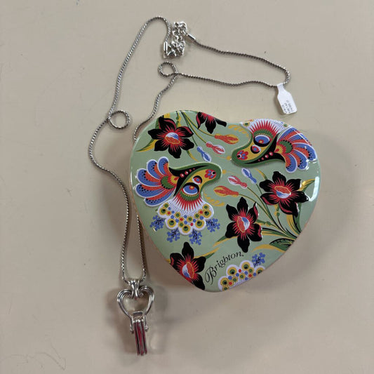 Brighton Silver Sweety Heart Badge Clip Necklace