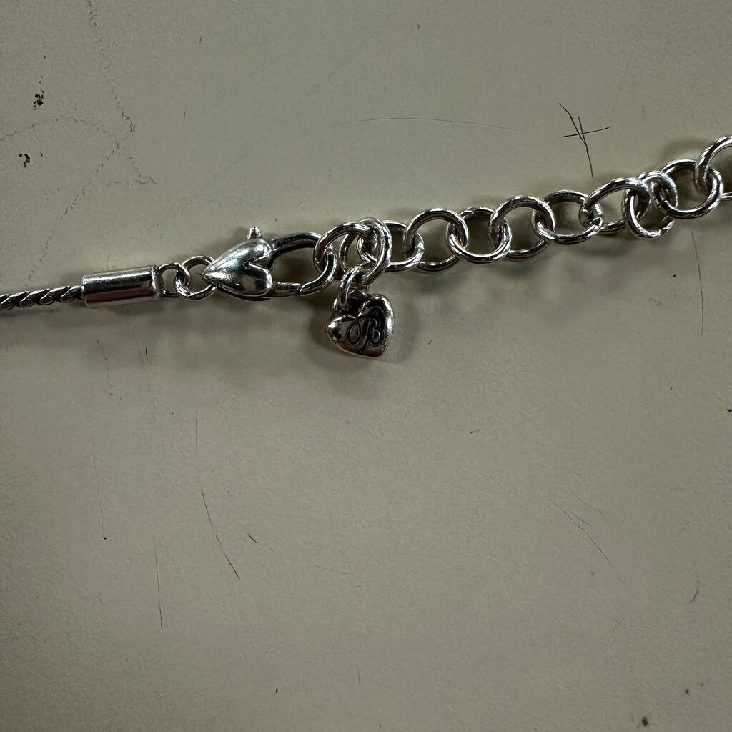 Brighton Silver Sweety Heart Badge Clip Necklace