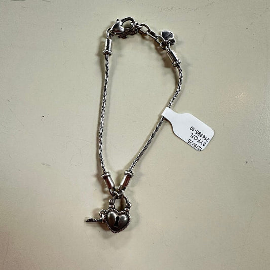 Brighton Silver Heart Shaped Lock Charm Bracelet