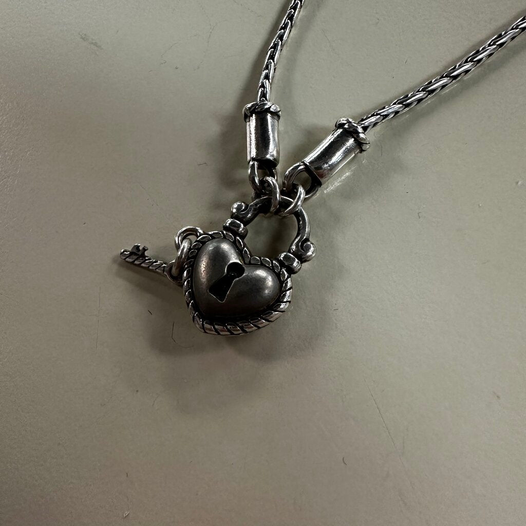 Brighton Silver Heart Shaped Lock Charm Bracelet