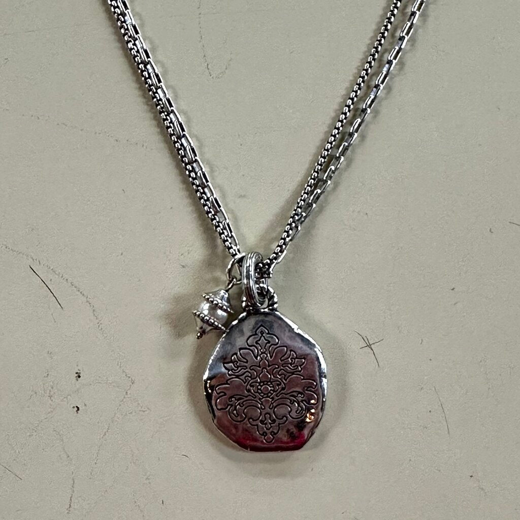 Brighton Silver Pendant Layered Necklace