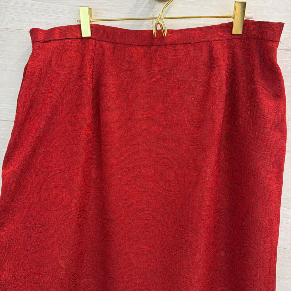 Vintage Studio I Red Paisley Brocade Jacket/ Skirt Set 18W