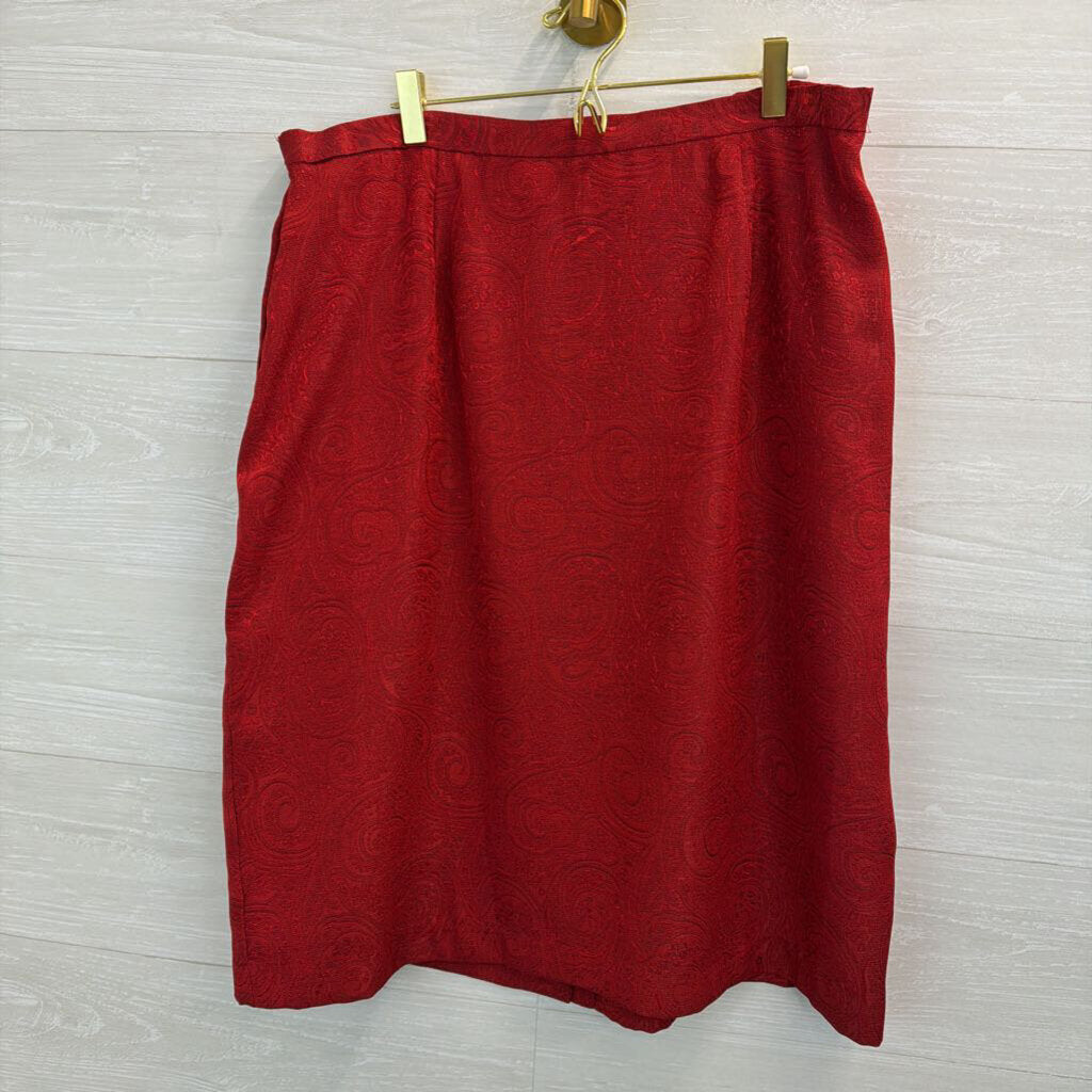 Vintage Studio I Red Paisley Brocade Jacket/ Skirt Set 18W