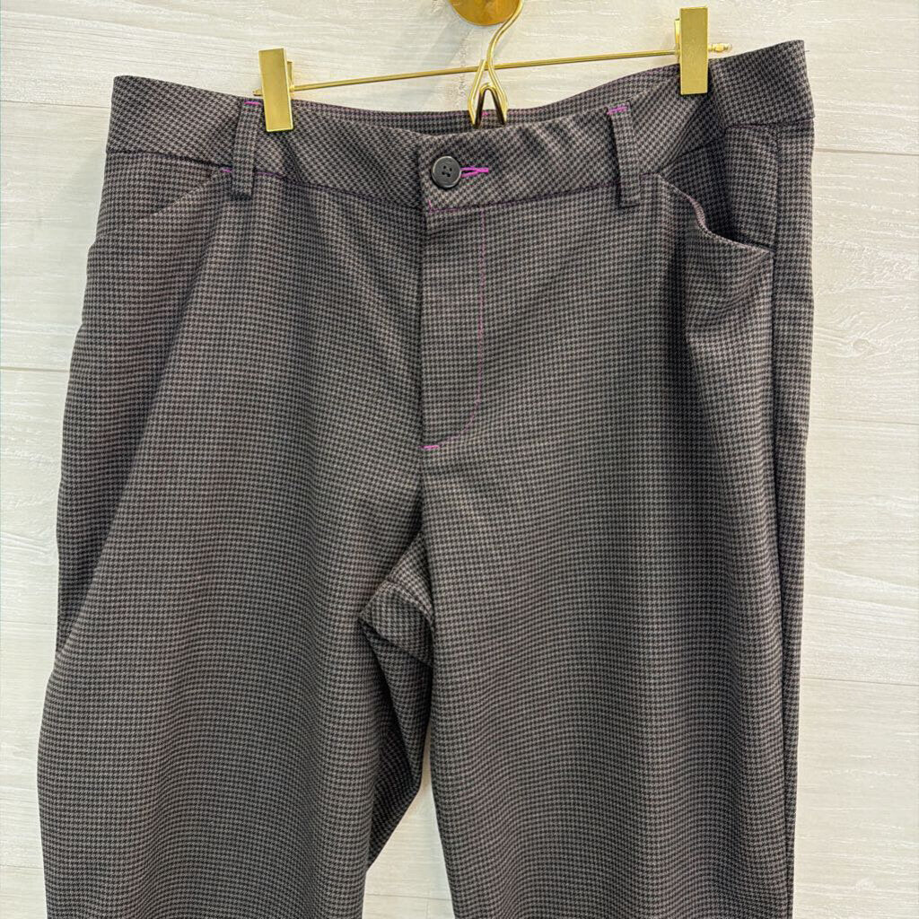 Lee Grey/ Black Houndstooth Straight Leg Mid Rise Pants 14