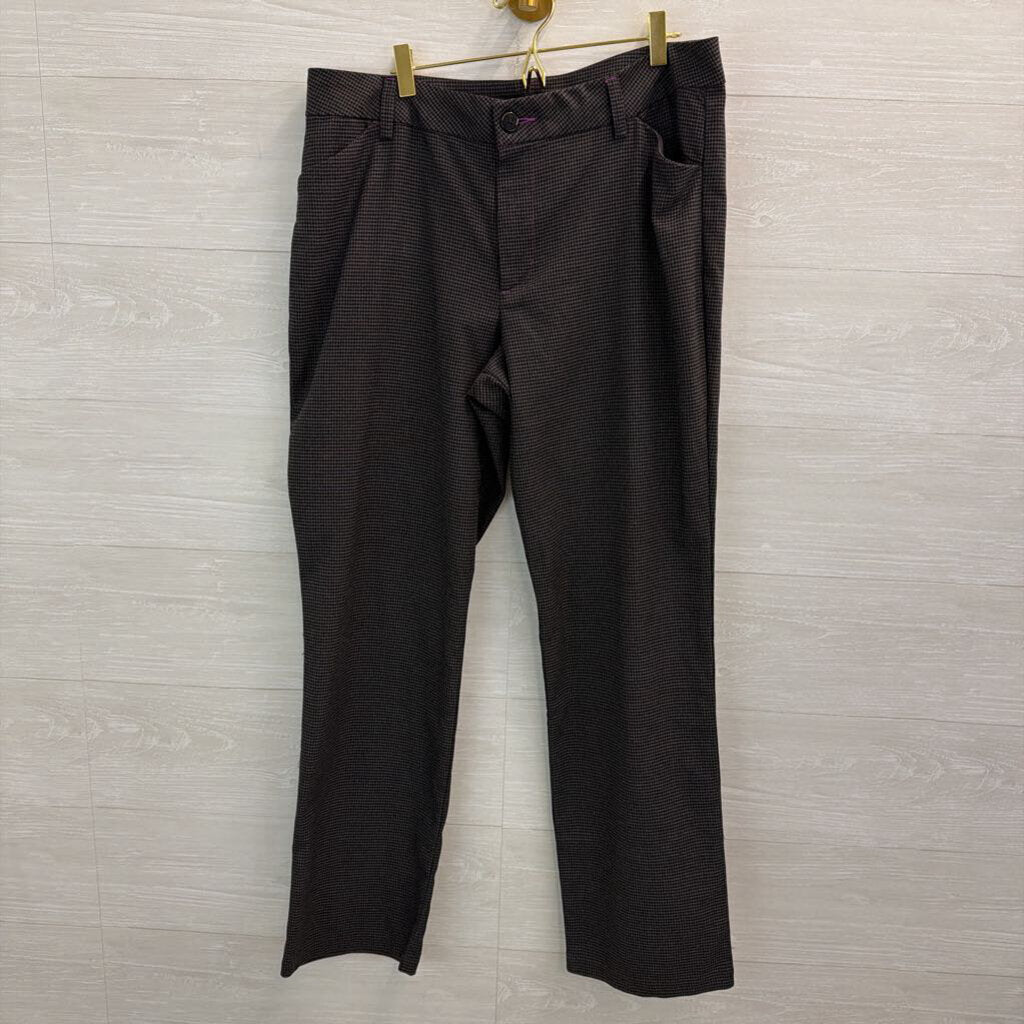 Lee Grey/ Black Houndstooth Straight Leg Mid Rise Pants 14