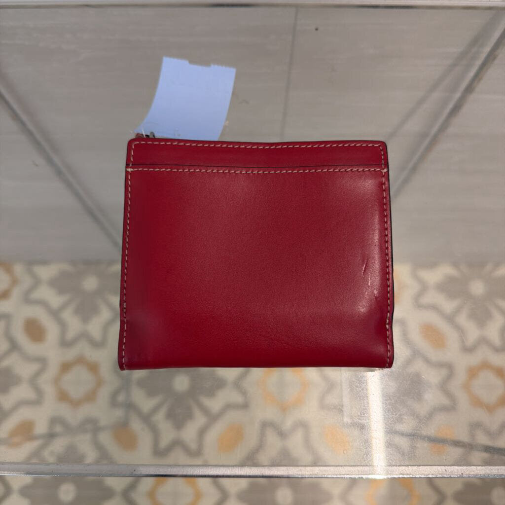 Lodis Red Leather Audrey RFID Mallory French Purse Wallet