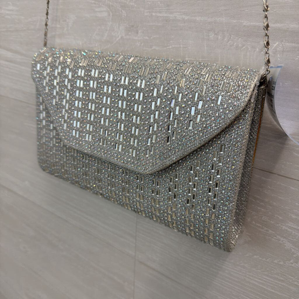 Silver Sparkly Embellished Crossbody Purse