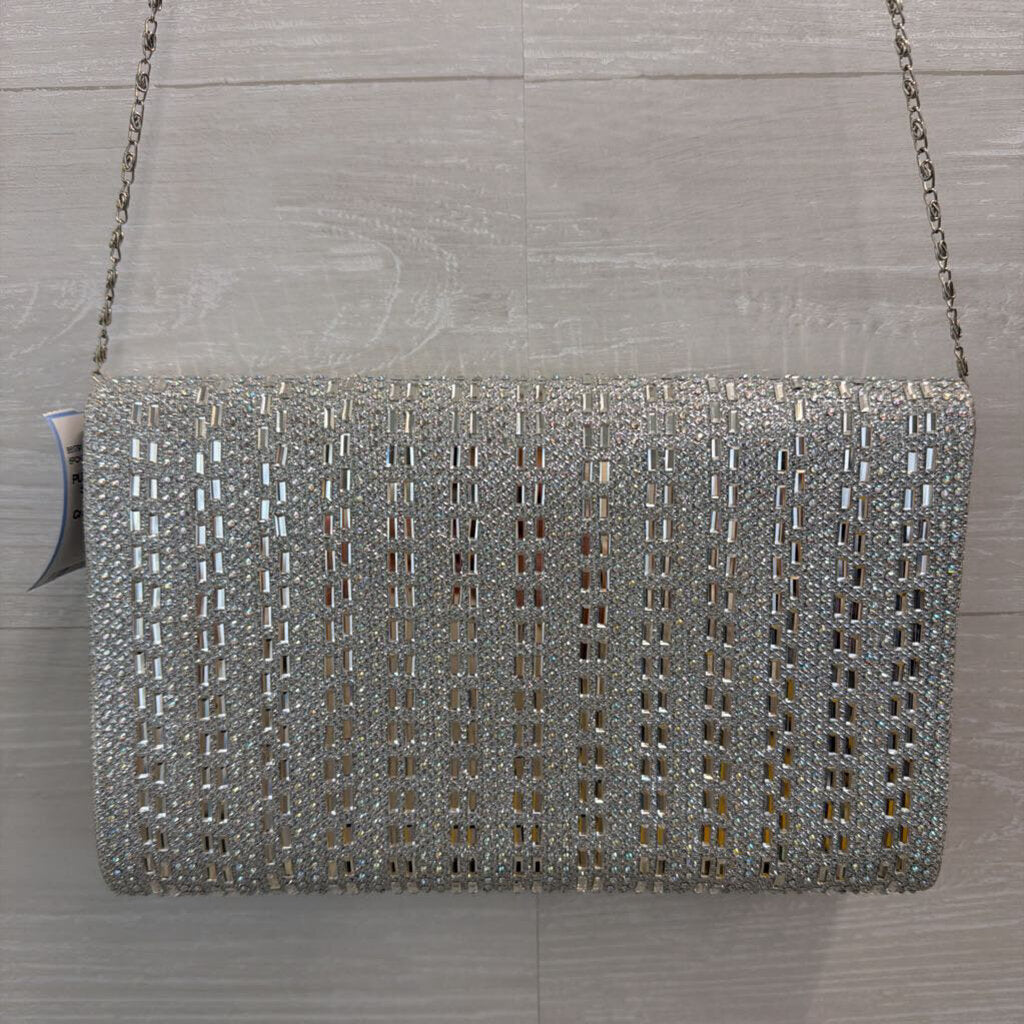 Silver Sparkly Embellished Crossbody Purse