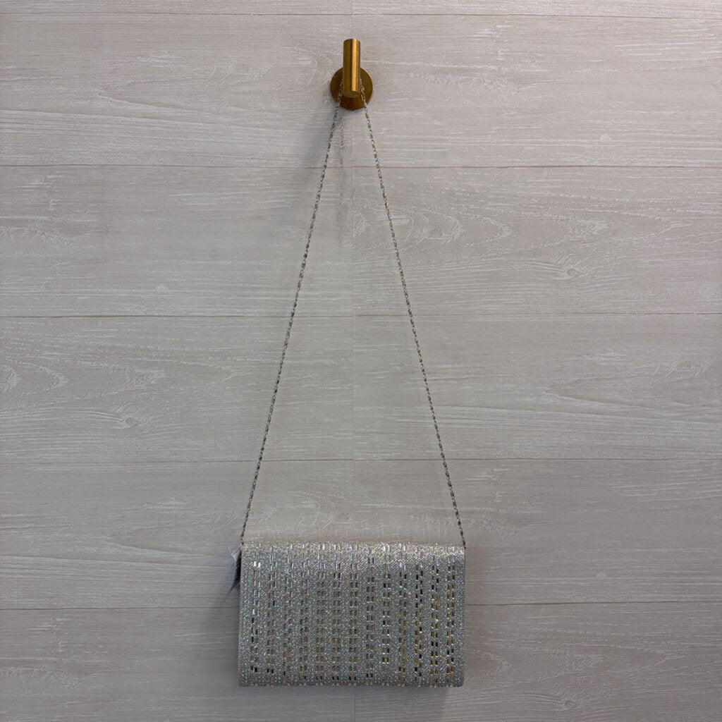 Silver Sparkly Embellished Crossbody Purse