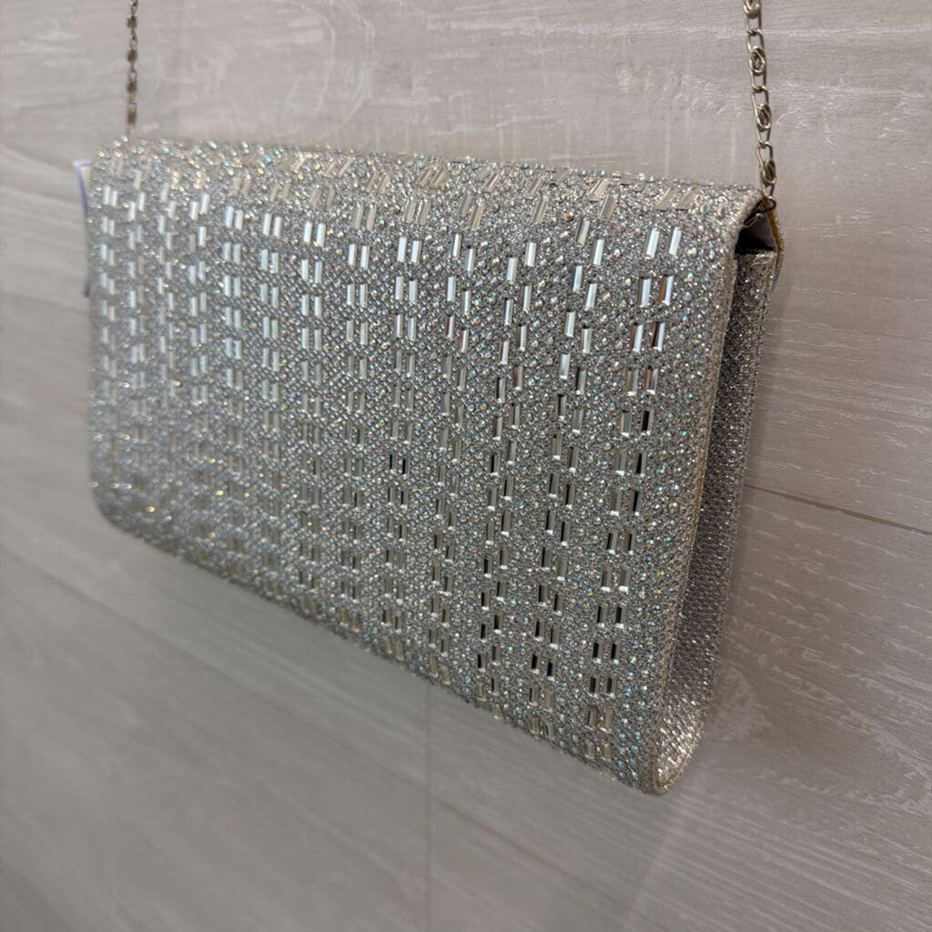 Silver Sparkly Embellished Crossbody Purse