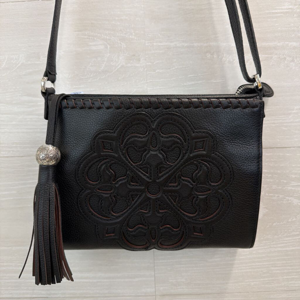 Brighton Black Leather Ferrara City Organizer Crossbody Purse