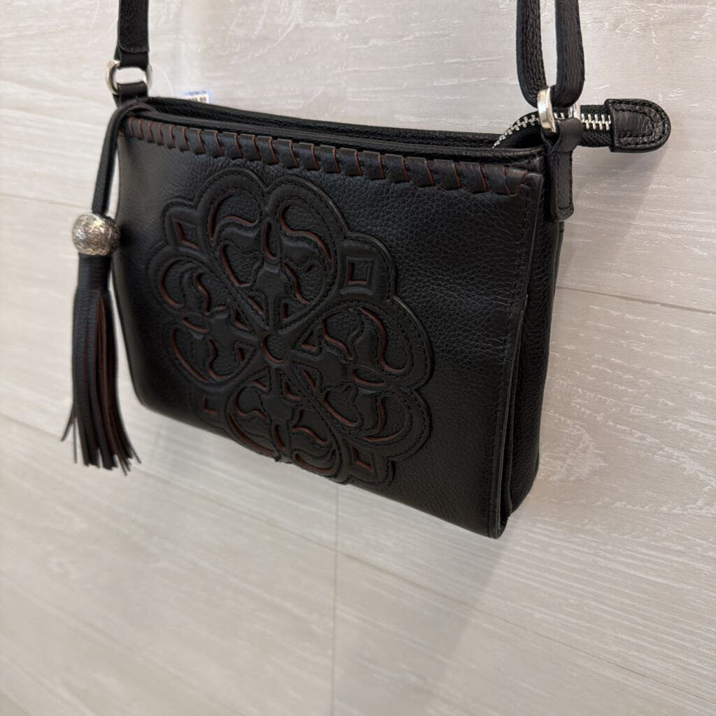 Brighton Black Leather Ferrara City Organizer Crossbody Purse