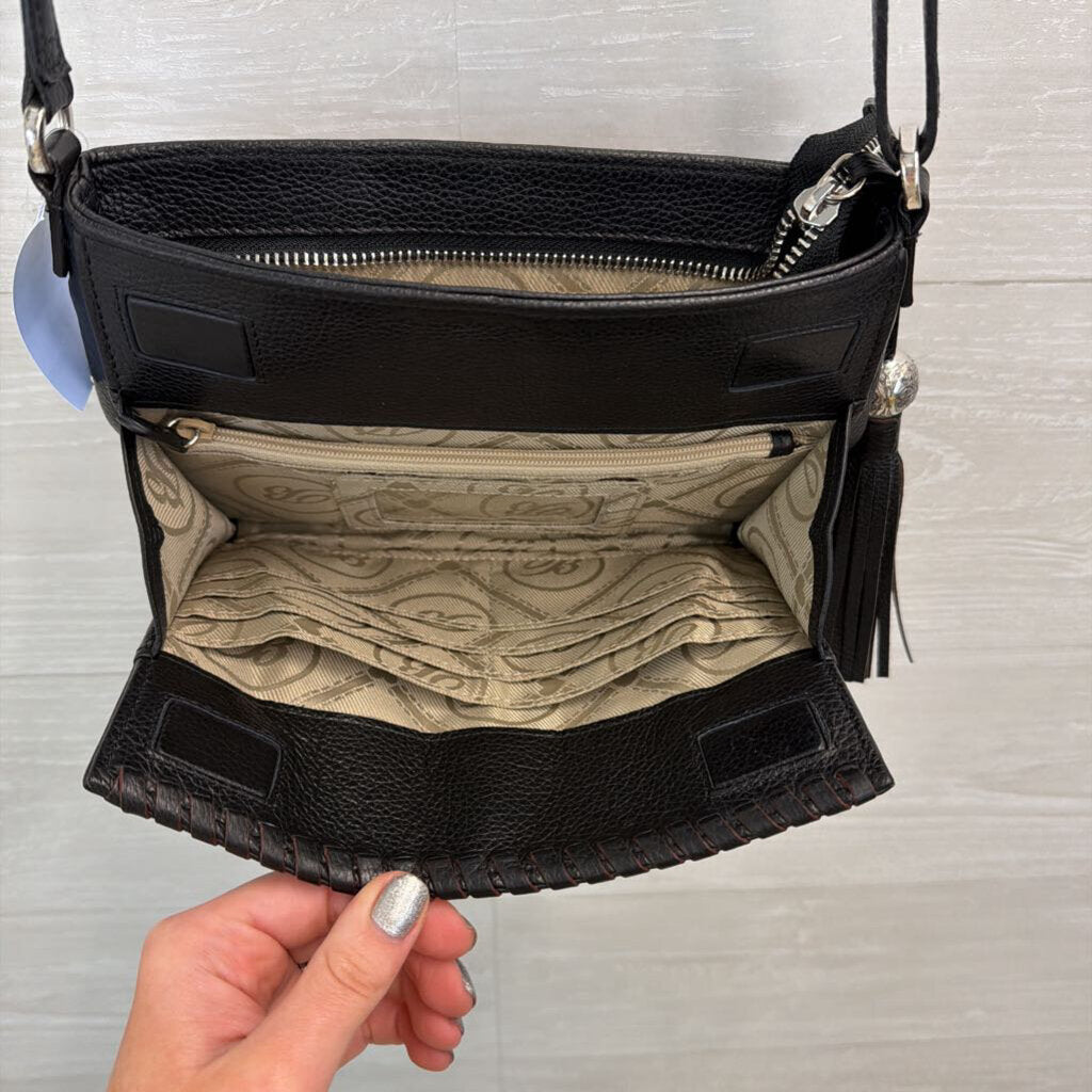 Brighton Black Leather Ferrara City Organizer Crossbody Purse