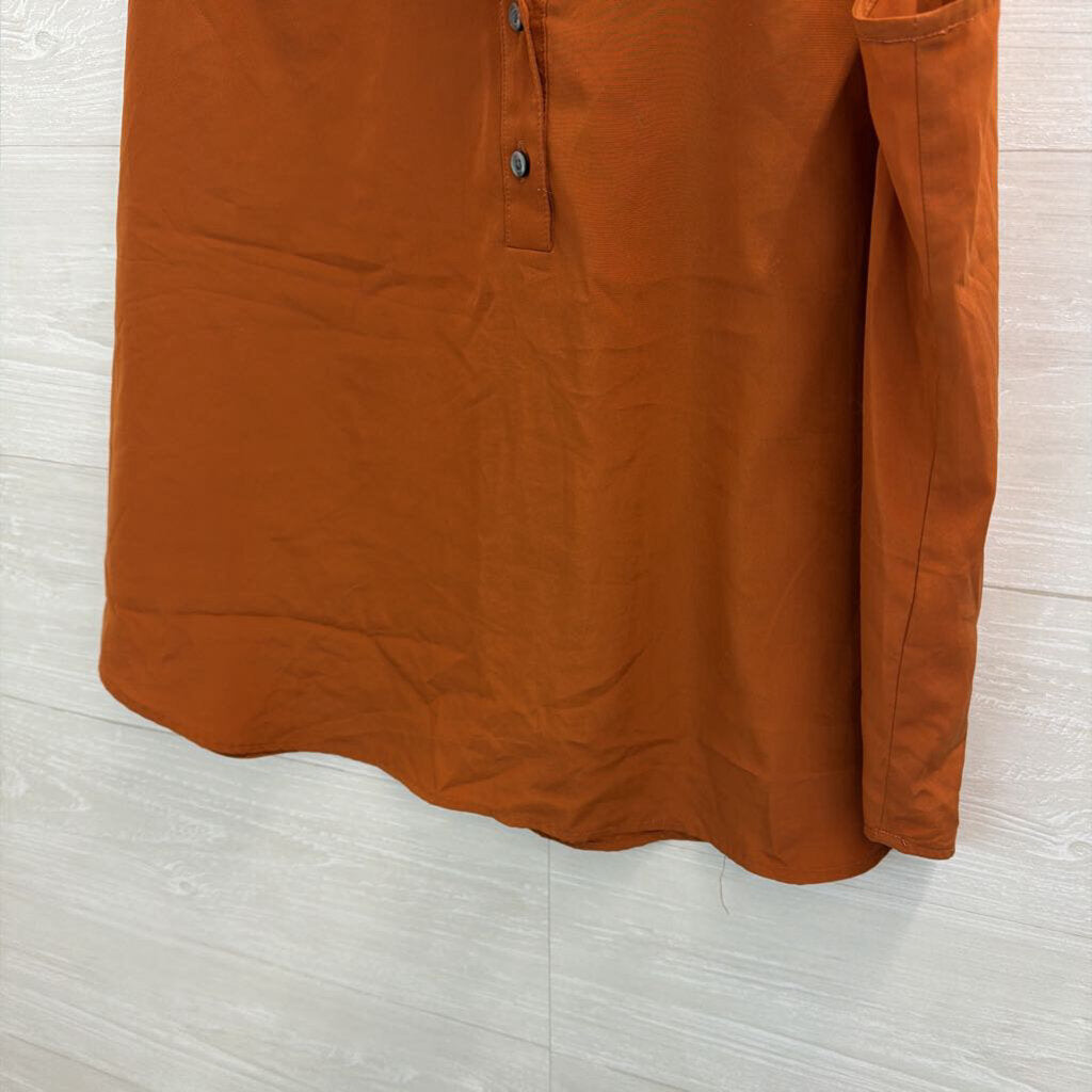 J Crew Silky Burnt Orange Sleeveless Top Medium