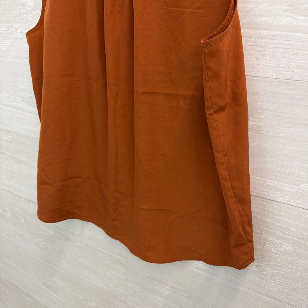 J Crew Silky Burnt Orange Sleeveless Top Medium