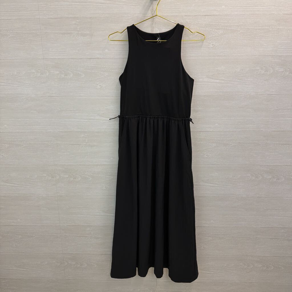 Lou and Grey Black Cinch Waist Tank Midi Dress Medium