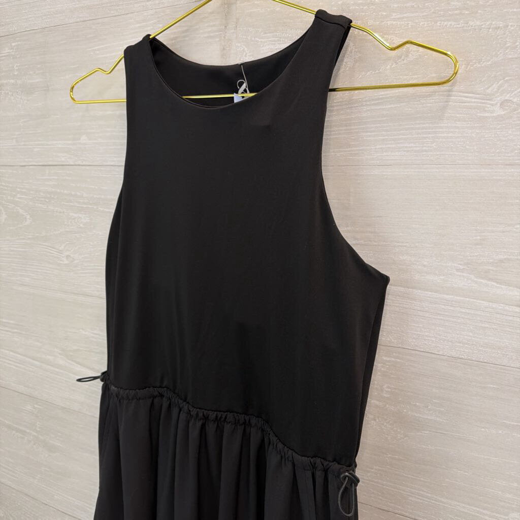 Lou and Grey Black Cinch Waist Tank Midi Dress Medium