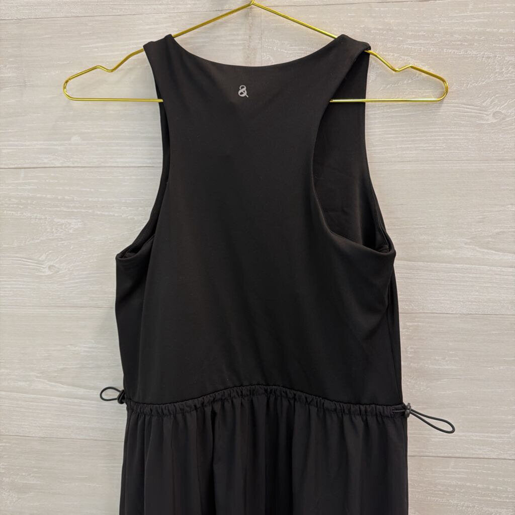 Lou and Grey Black Cinch Waist Tank Midi Dress Medium