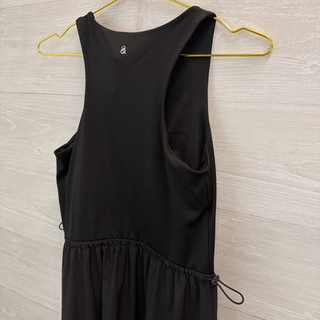 Lou and Grey Black Cinch Waist Tank Midi Dress Medium