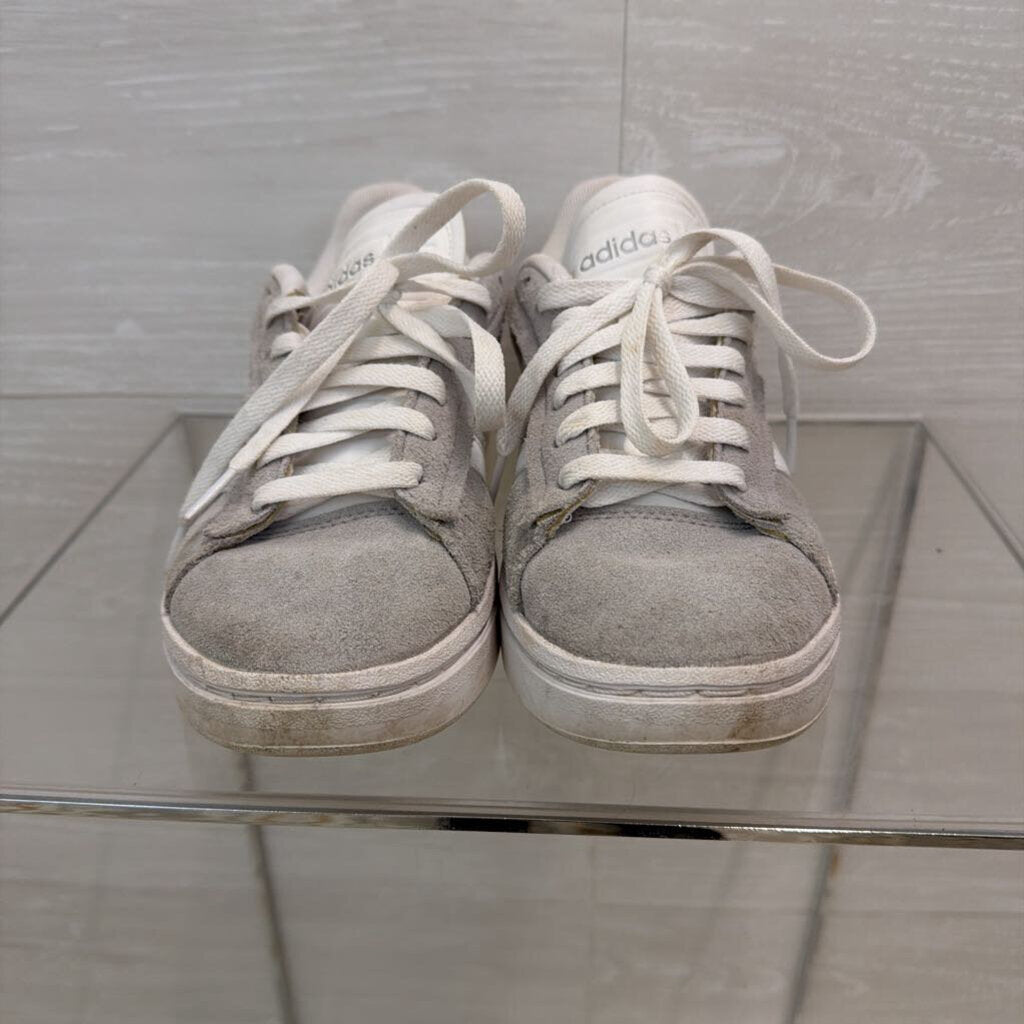 Adidas Grey/ White Suede Grand Court Alpha Sneakers 6.5