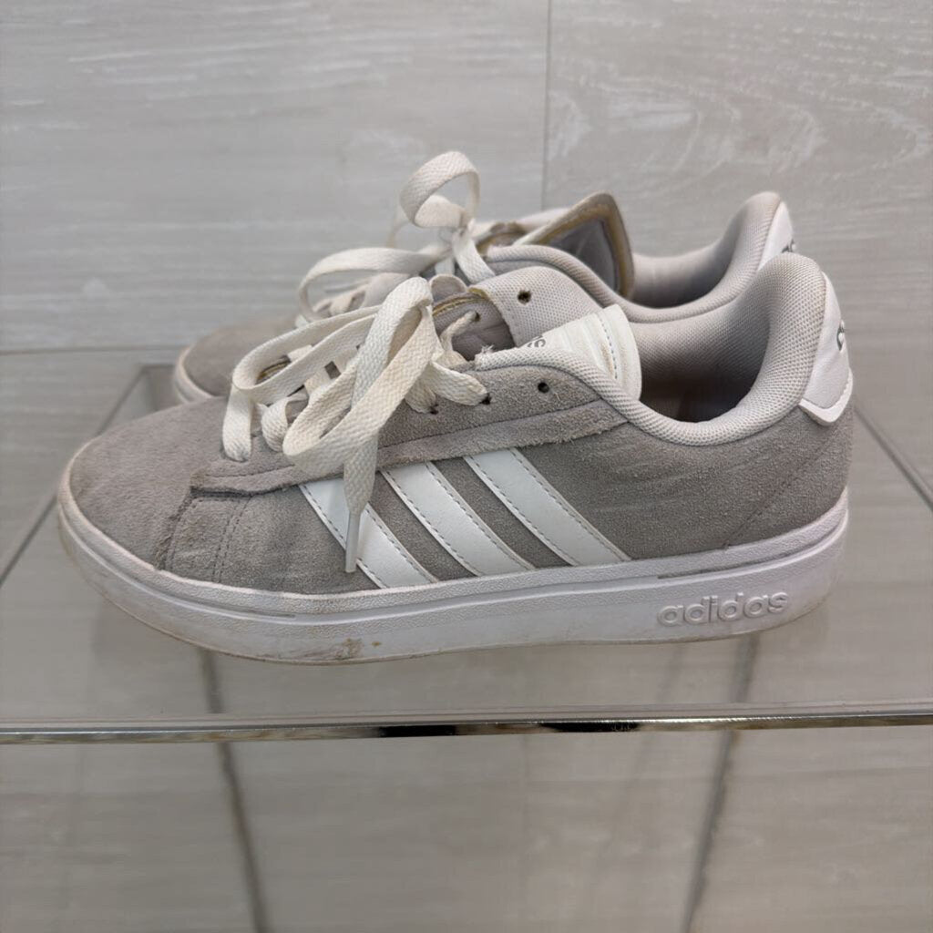 Adidas Grey/ White Suede Grand Court Alpha Sneakers 6.5