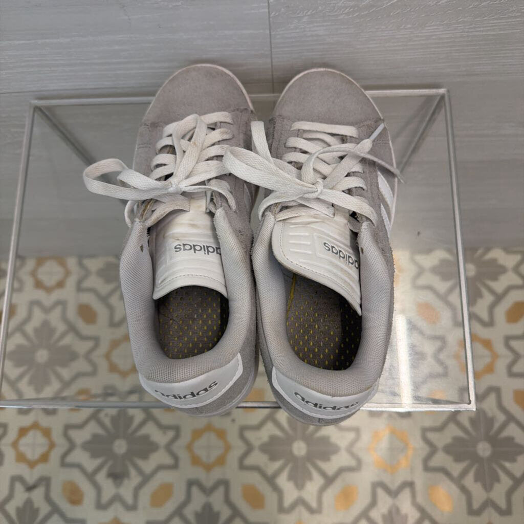 Adidas Grey/ White Suede Grand Court Alpha Sneakers 6.5