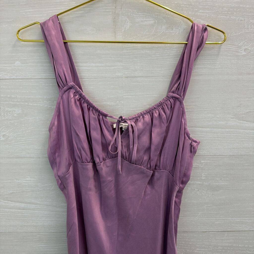 Madewell Purple Silky Square Neck Midi Dress 2