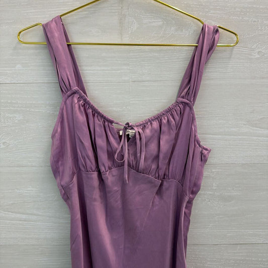 Madewell Purple Silky Square Neck Midi Dress 2