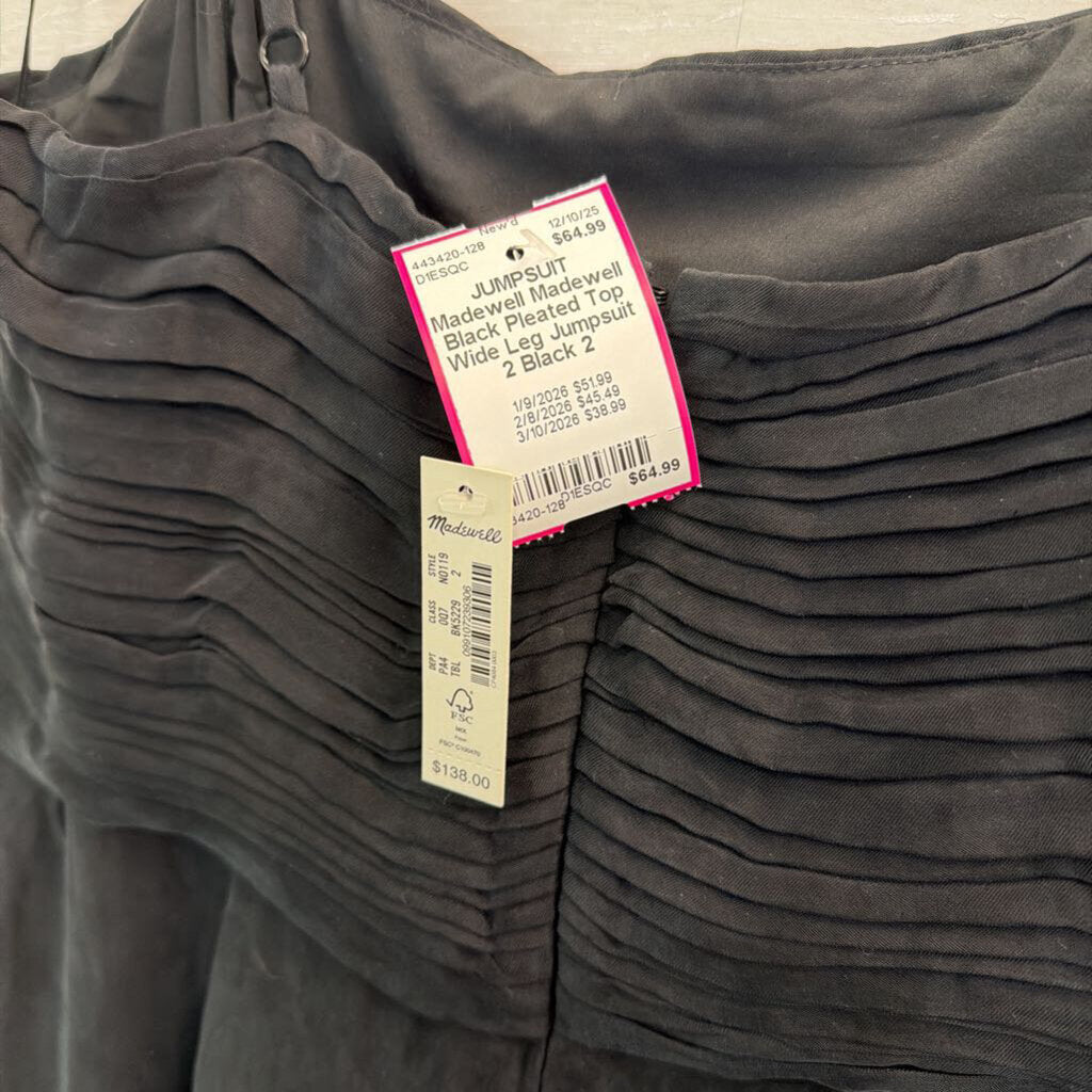 Madewell Black Pleated Top Wide Leg Jumpsuit 2