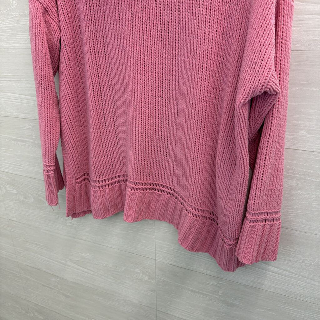Aerie Pink Knit Oversized Turtleneck Sweater Small