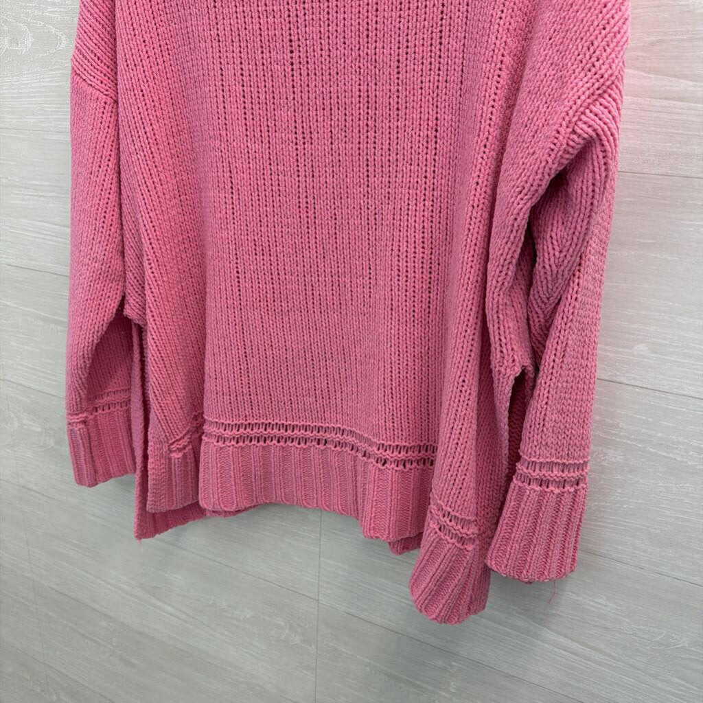 Aerie Pink Knit Oversized Turtleneck Sweater Small