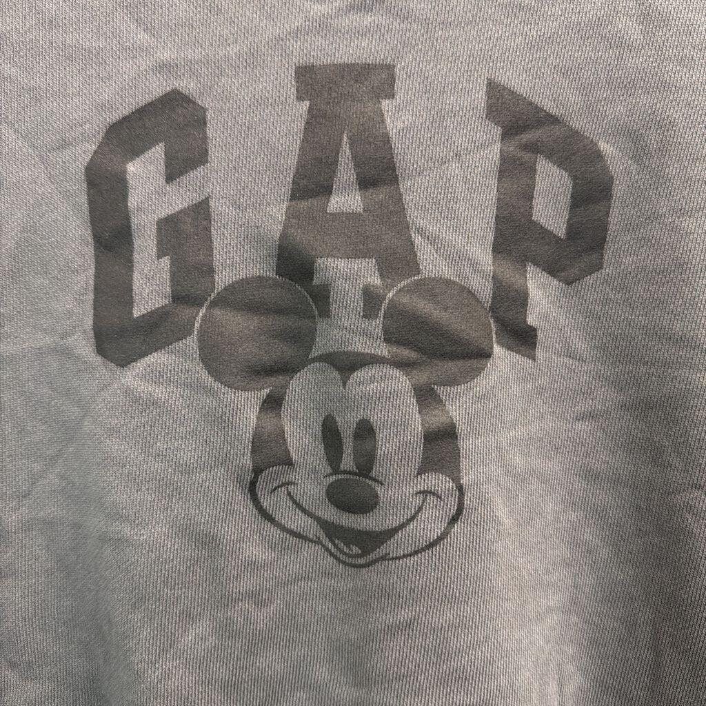 Gap Disney Grey/ Black Cropped Mickey Pullover Extra Small
