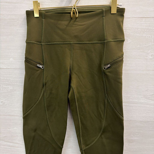 Lululemon Green Fleece Lined Cropped Leggings 6