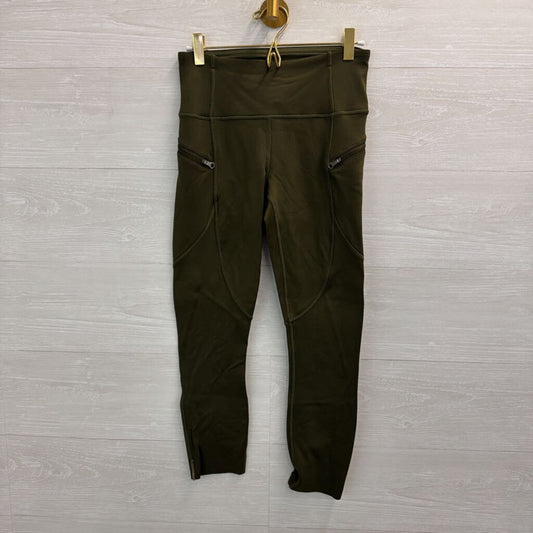 Lululemon Green Fleece Lined Cropped Leggings 6