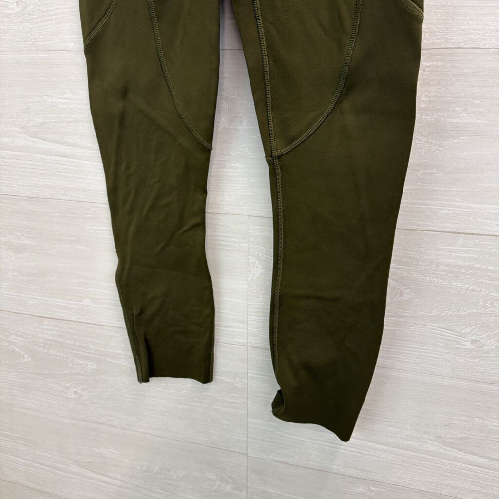 Lululemon Green Fleece Lined Cropped Leggings 6