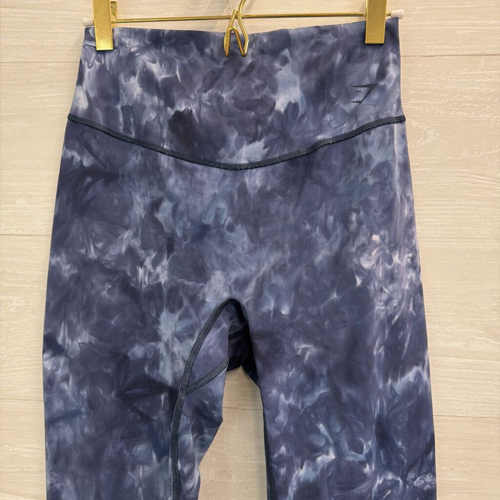 GymShark Blue Tie Dye Print Leggings Large