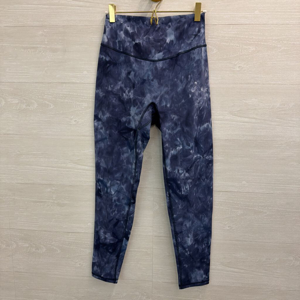 GymShark Blue Tie Dye Print Leggings Large